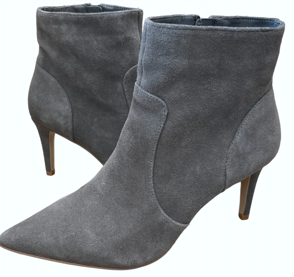 NEW VIOLET & RED GRAY SUEDE QUINTIN HIGH HEEL BOOTIE BOOTS SIZE 8.5